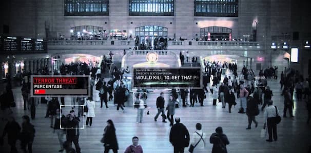 train station digital overlay