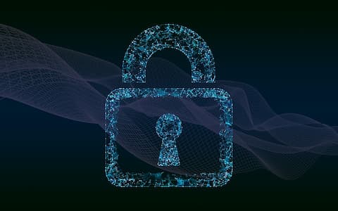 digital lock against dark background 